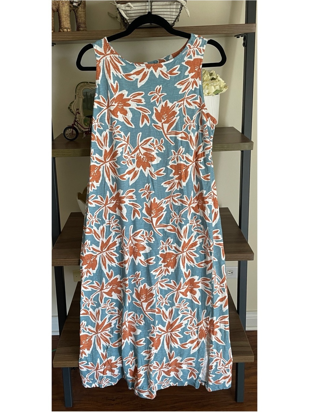 D&Co. Naturals Floral Tank Maxi Dress Botanical Print Size Medium